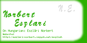 norbert eszlari business card